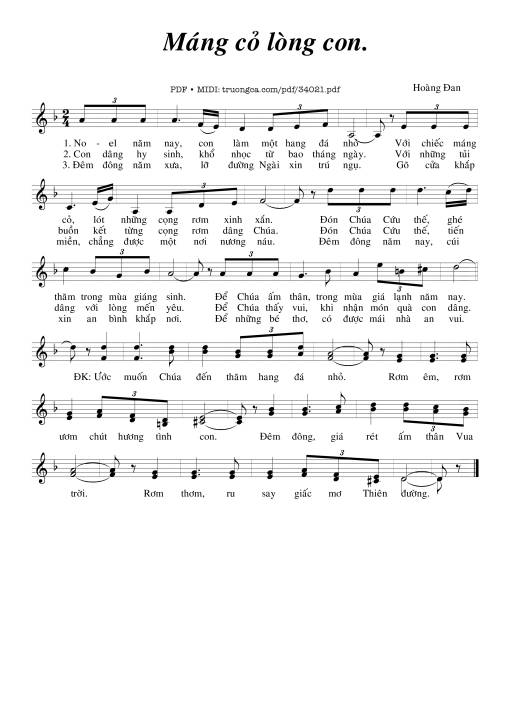 Sheet PDF of Máng Cỏ Lòng Con