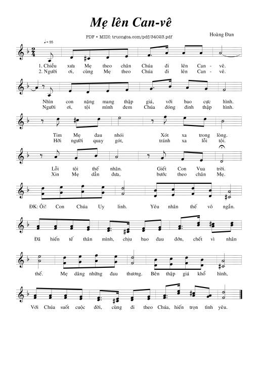 Sheet PDF of Mẹ Lên Canvê