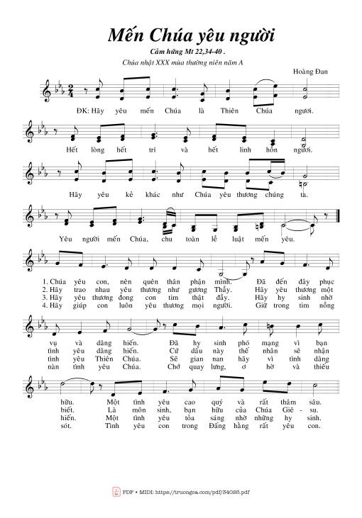 Sheet PDF of Mến Chúa Yêu Người