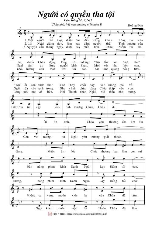 Sheet PDF of Người Có Quyền Tha Tội