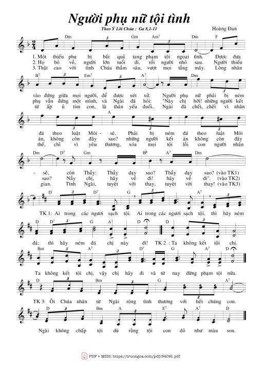 Sheet PDF of Người Phụ Nữ Tội Tình