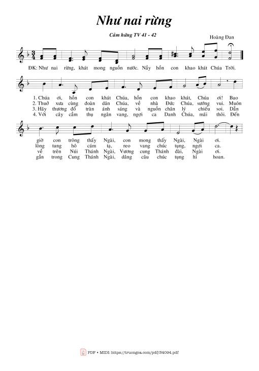 Sheet PDF of Như Nai Rừng