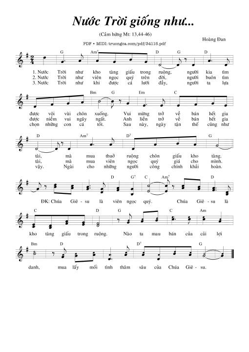 Sheet PDF of Nước Trời Giống Như