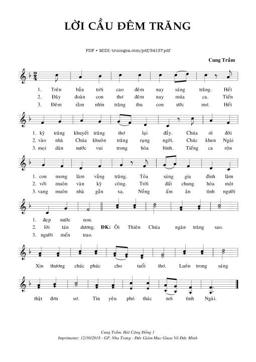 Sheet PDF of Lời Cầu Đêm Trăng