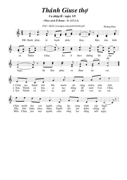 Sheet PDF of Thánh Giuse Thợ