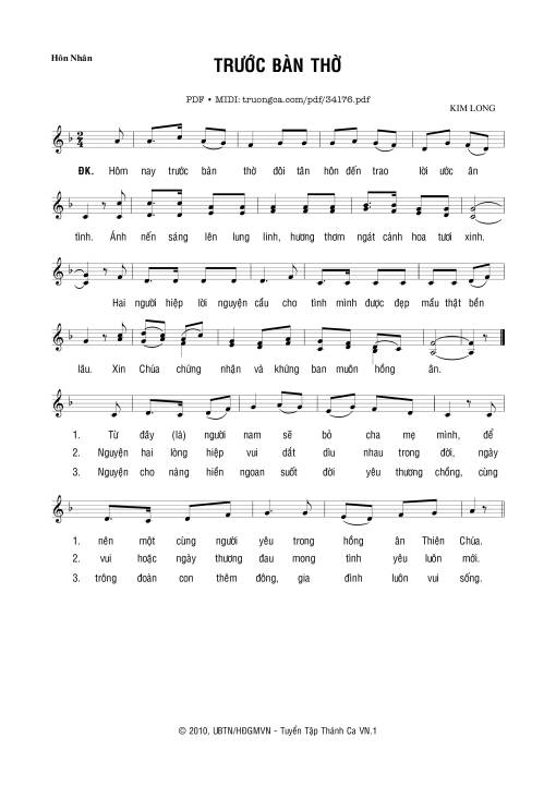 Sheet PDF of Trước Bàn Thờ