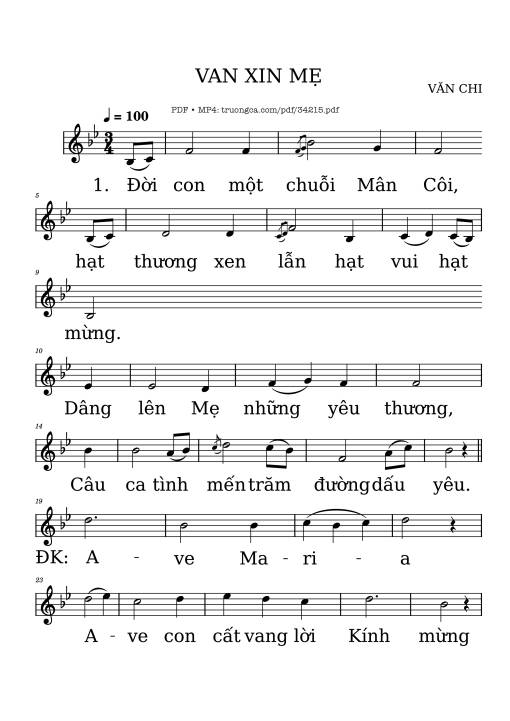 Van xin mẹ - VĂN CHI