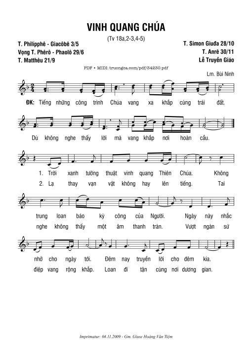 Thánh Vịnh 18A, Vinh Quang Chúa