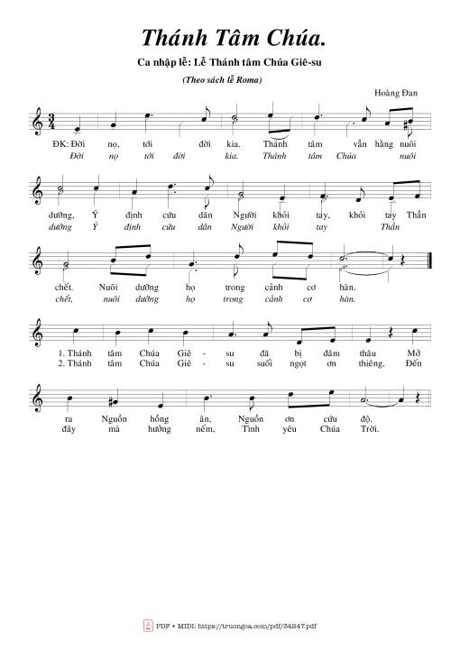 Sheet PDF of Thánh Tâm Chúa