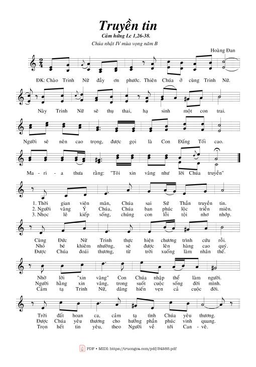Sheet PDF of Truyền Tin - Hoàng Đan