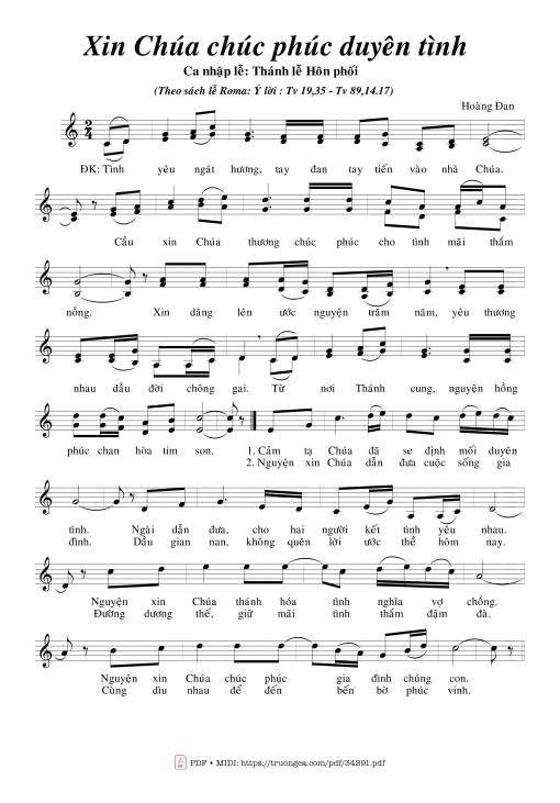 Sheet PDF of Xin Chúa Chúc Phúc Duyên Tình