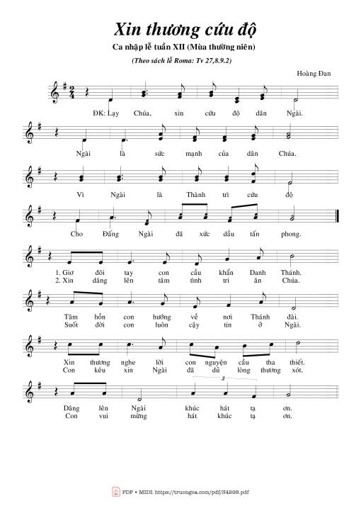 Sheet PDF of Xin Thương Cứu Độ