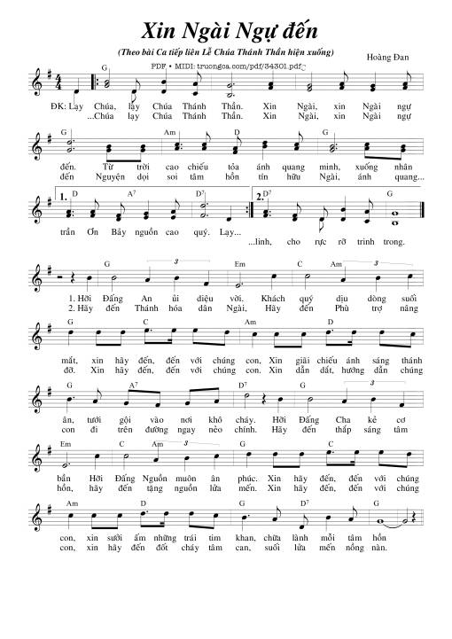 Sheet PDF of Xin Ngài Ngự Đến