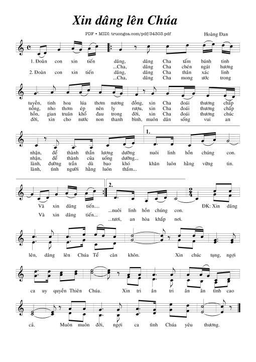Sheet PDF of Xin Dâng Lên Chúa
