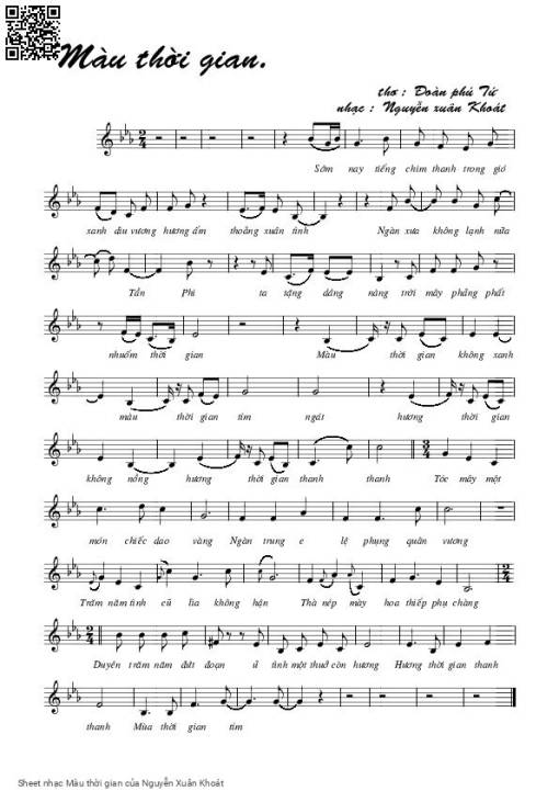 Sheet PDF of Màu thời gian