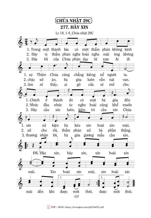 Sheet PDF of Hãy Xin - Mi Trầm