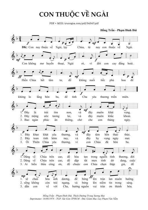 Sheet PDF of Con Thuộc Về Ngài