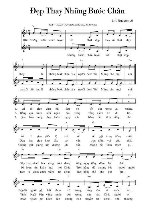 Sheet PDF of Những bước chân tuyệt vời