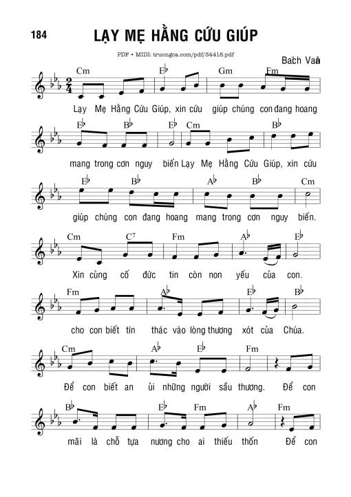 Sheet PDF of Lạy Mẹ Hằng Cứu Giúp