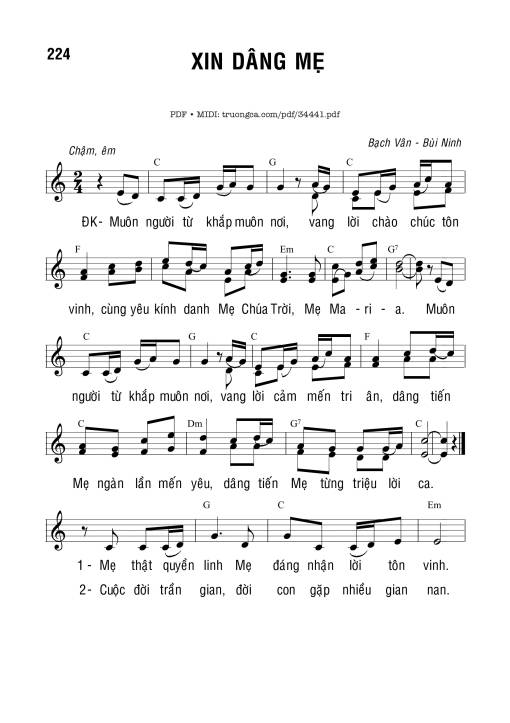 Xin Dâng Mẹ - Bạch Vân &Amp; Bùi Ninh