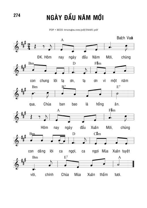 Sheet PDF of Ngày Đầu Năm Mới