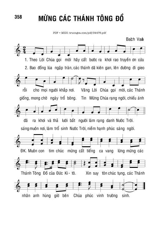Sheet PDF of Mừng Các Thánh Tông Đồ