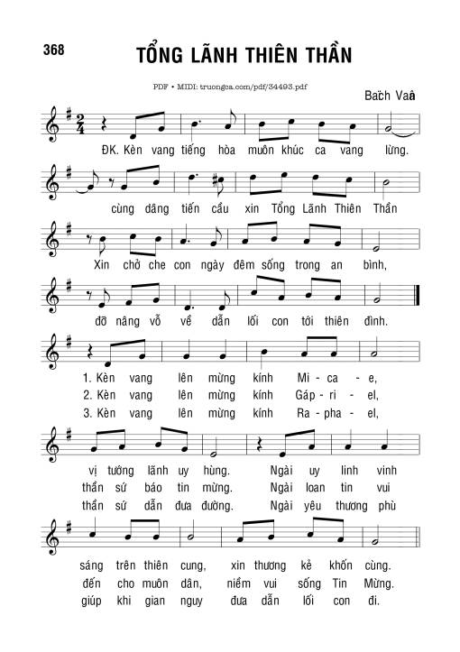 Sheet PDF of Tổng Lãnh Thiên Thần