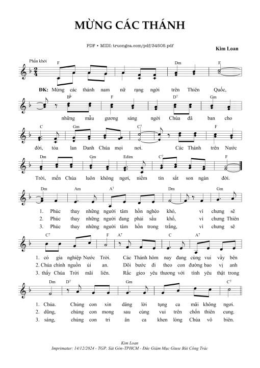 Mừng Các Thánh - Kim Long