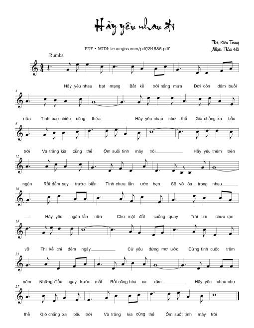 Sheet PDF of Hãy yêu nhau đi