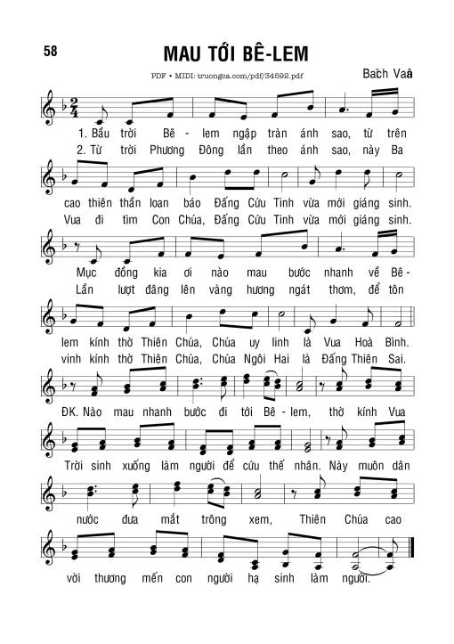 Sheet PDF of Mau Tới Bêlem