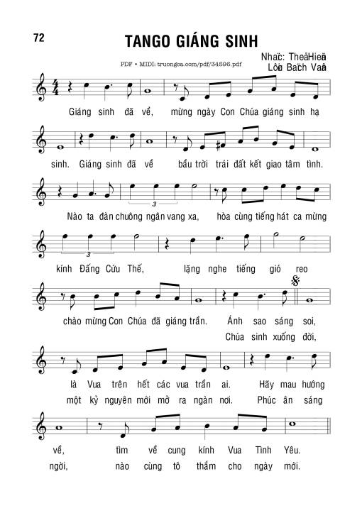 Sheet PDF of Tango Giáng Sinh
