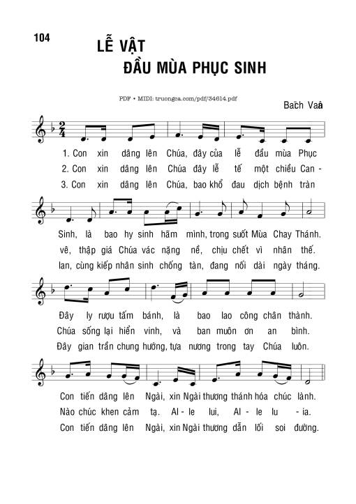 Sheet PDF of Lễ Vật Đầu Mùa Phục Sinh