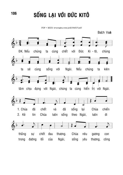 Sheet PDF of Sống Lại Với Đức Kitô