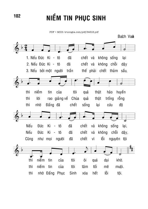 Sheet PDF of Niềm Tin Phục Sinh