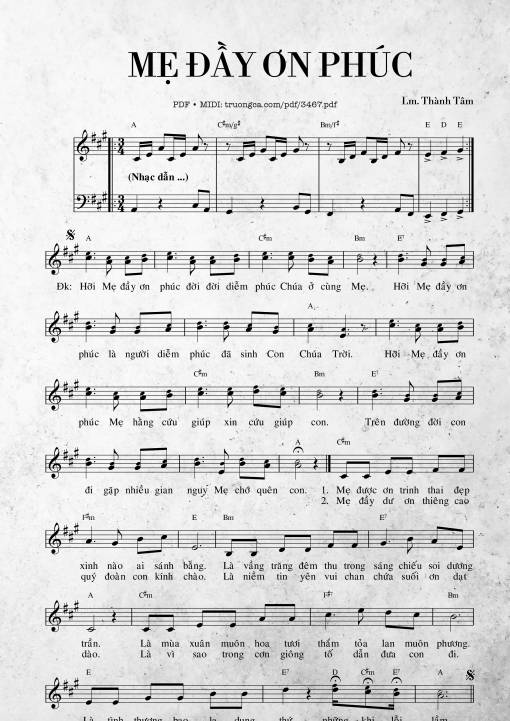 Sheet PDF of Mẹ đầy ơn phúc
