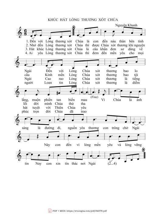 Sheet PDF of Khúc hát lòng thương xót Chúa