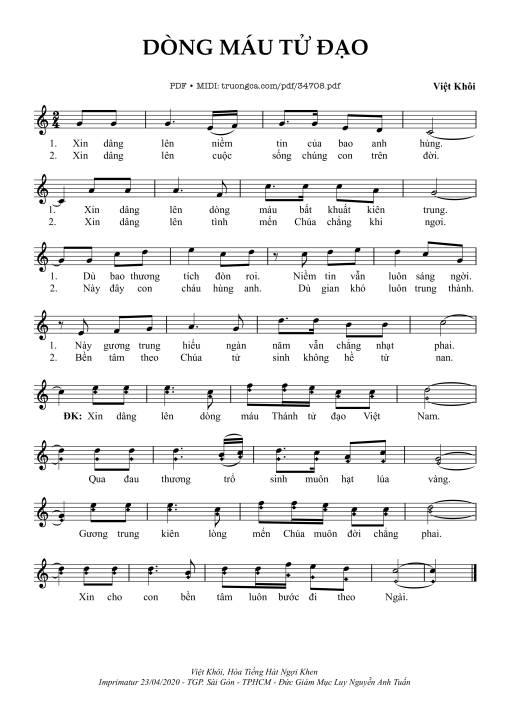 Dòng Máu Tử Đạo