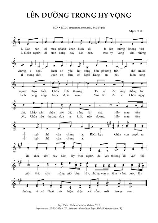 Sheet PDF of Lên Đường Trong Hy Vọng