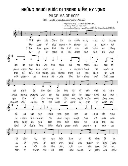 Những Người Bước Đi Trong Niềm Hy Vọng (Pilgrims Of Hope)