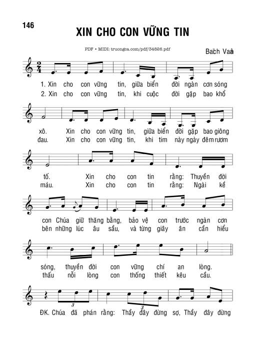 Sheet PDF of Xin Cho Con Vững Tin