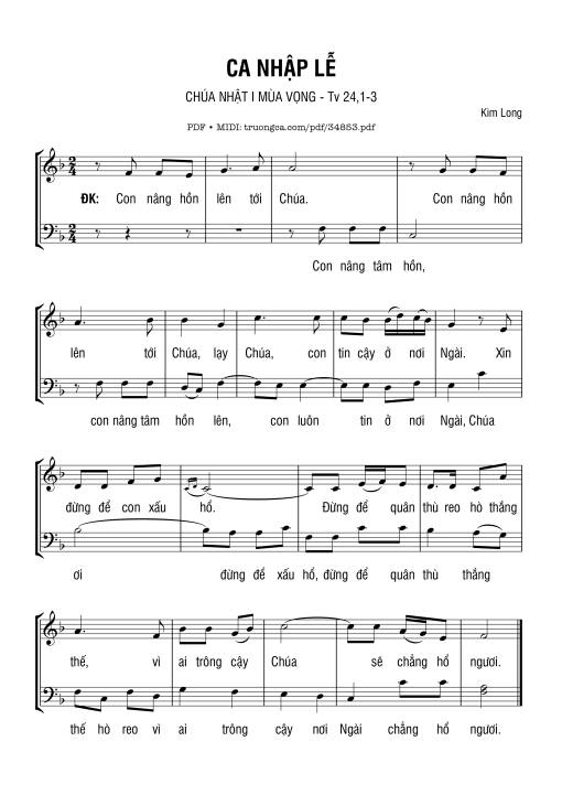 Ca Nhập Lễ Chúa Nhật 1 Mùa Vọng