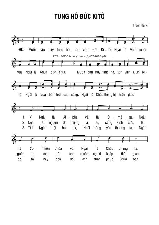 Sheet PDF of Tung Hô Đức Kitô