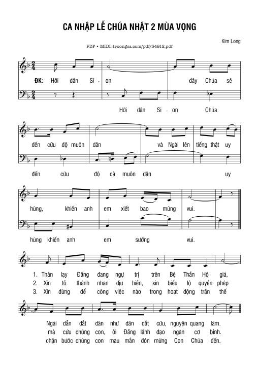 Ca Nhập Lễ Chúa Nhật 2 Mùa Vọng