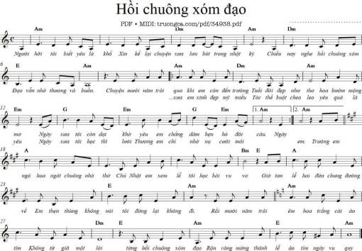 Sheet PDF of Hồi Chuông Xóm Đạo