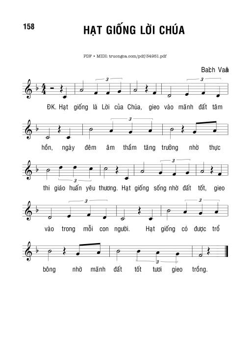 Sheet PDF of Hạt Giống Lời Chúa
