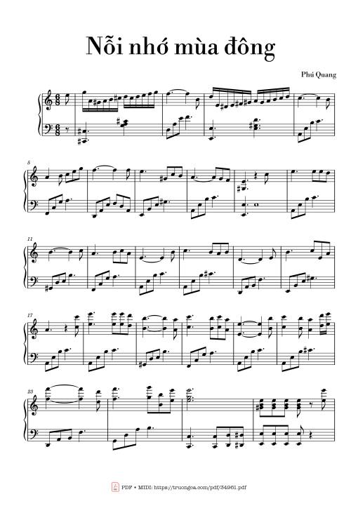 Nỗi nhớ mùa đông Piano