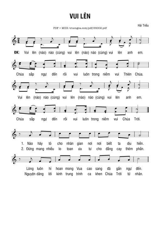 Sheet PDF of Vui Lên - Hải Triều
