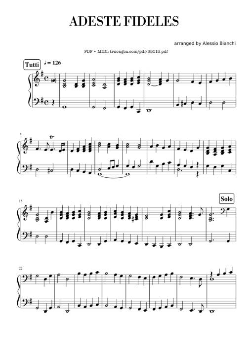 Adeste Fideles Piano