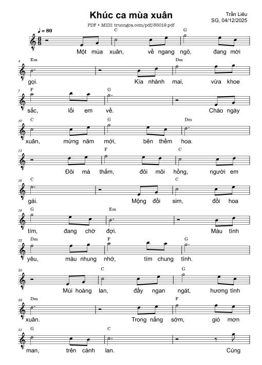Khúc ca mùa xuân - Trần Liêu