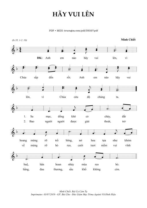 Sheet PDF of Hãy Vui Lên - Minh Chiết